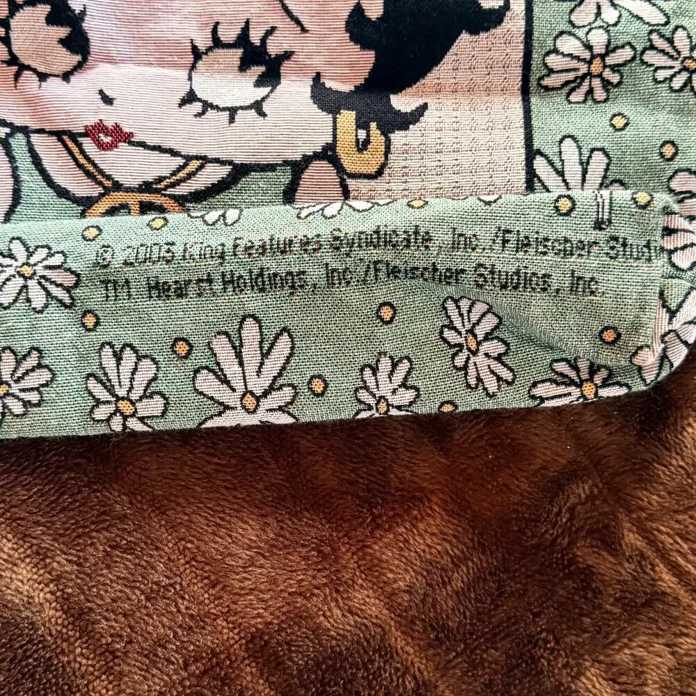 Vtg 2003 Betty‎ Boop Large Tapestry Tote Bag - Peace Signs & Daisies - Y2K Retro